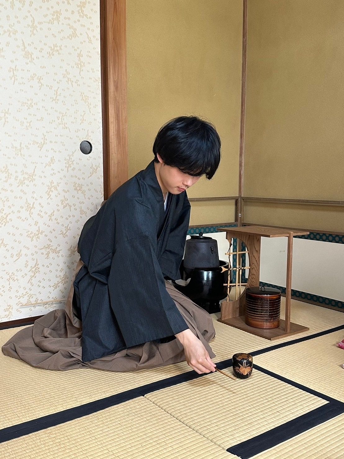 Tea ceremony in a Japanese room