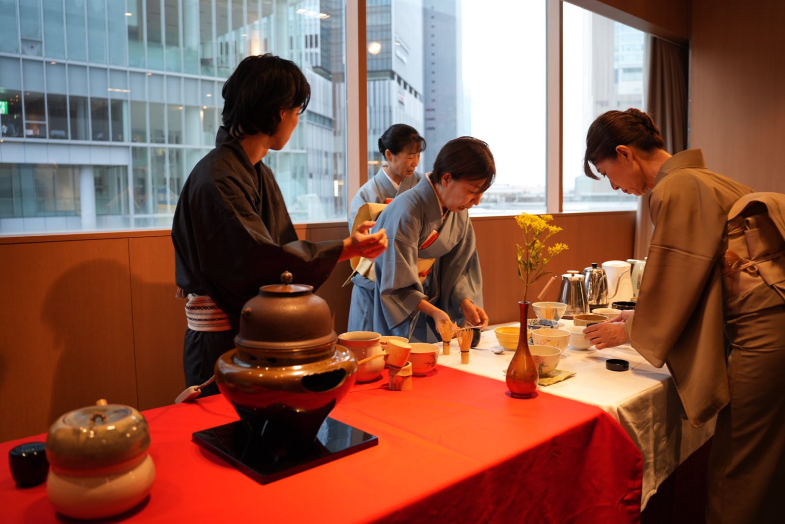 宴会場に用意したお点前の席