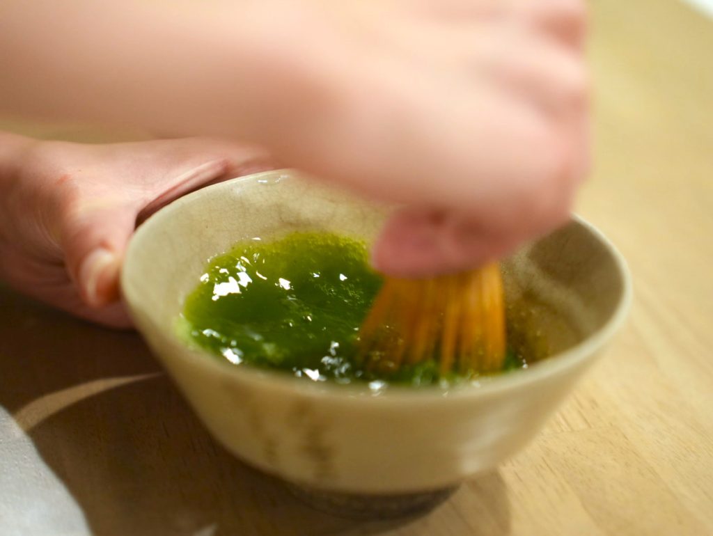 matcha whisking