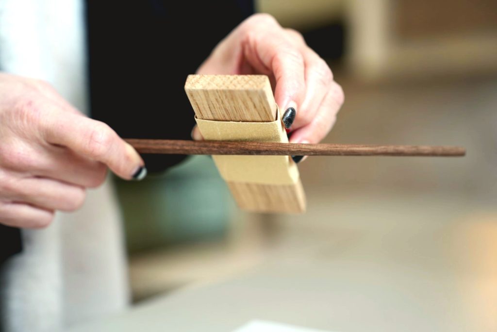 sanding chopstick